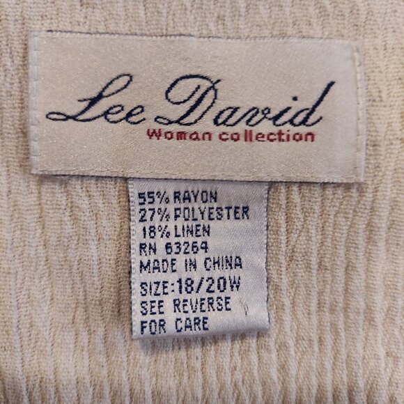 Lee David Blouse Womens 18/20w Ivory Linen Blend Lagan look Beachy vacation - Picture 6 of 14